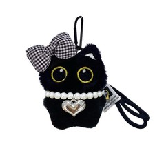 Cute Black Cat Keychain Funny Big Eyes Pendant for Gifts and Accessories