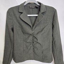 Componix Petite Cropped Blazer, Business Office Professional Preppy Green 8P