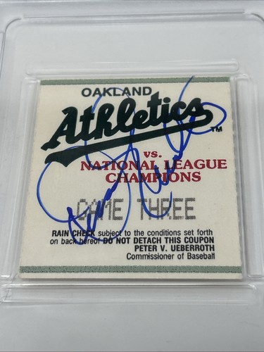 Signed 1988 World Series Game 3 PSA DNA Ticket Dodgers Champs Dennis Eckersley - Picture 2 of 4