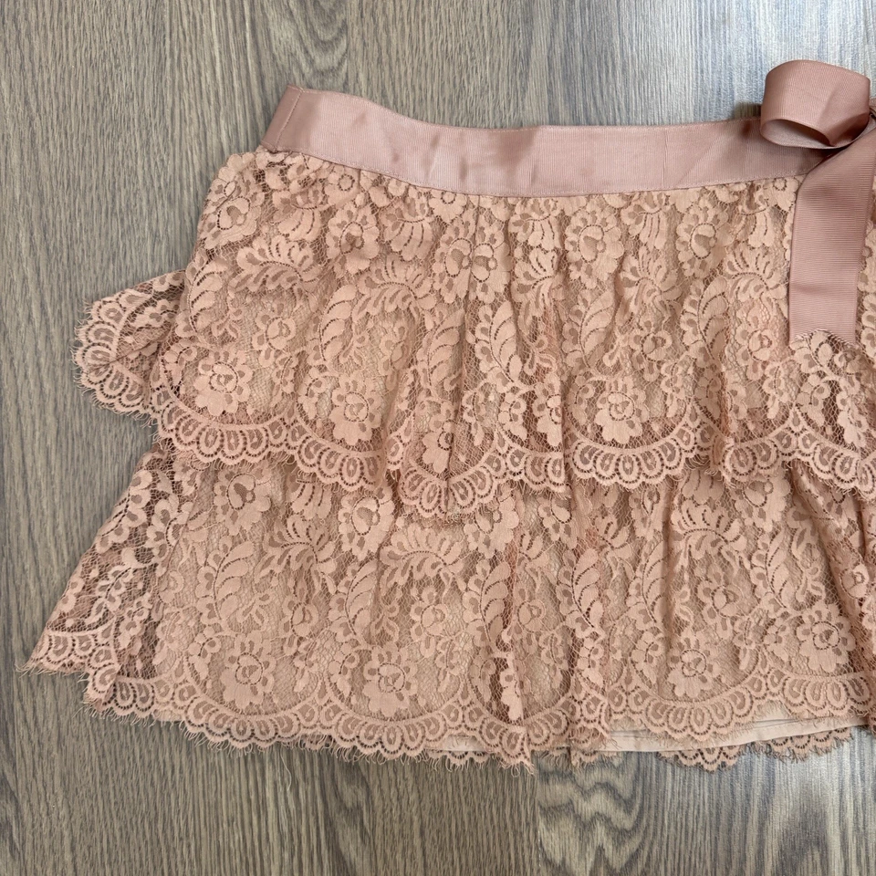 De Colección Bebe Micro Mini Falda Mujer M Rosa Volantes Encaje Coqueta Delicada Femenina EE. UU. Foto 3 de 4