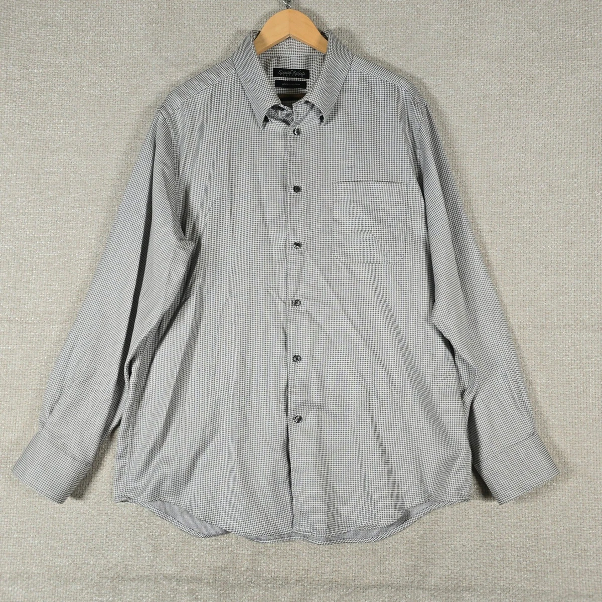 kenneth roberts platinum dress shirts Kenneth Roberts Platinum Button Up Shirt SZ 17.5 36 Men's 2 Ply Cotton Gray