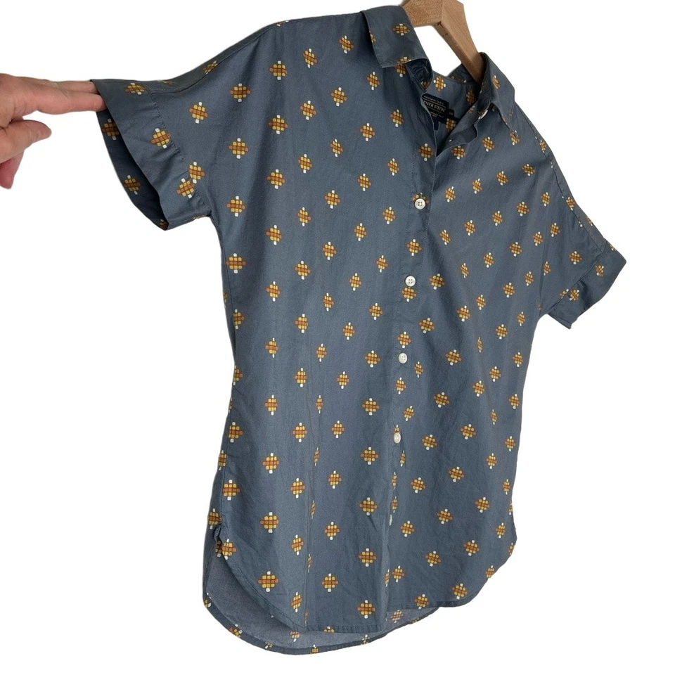 PENDLETON Mujer Abotonada XS Gris Multi Estampado Azteca Algodón Perla Exterior Cabina Foto 4 de 4