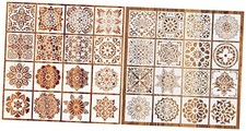 32 Pcs 6 x 6 Inch Reusable Mandala Stencils for Dot Painting, Art white-32pcs