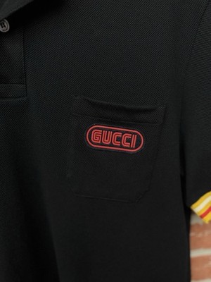 Gucci Polo T Shirt Black/Yellow Size XL $850 Retail 100% Authentic