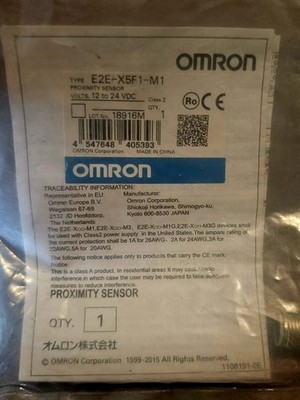 Omron E2E-X5F1-M1 Inductive Proximity Sensor 5mm Range, 12-24VDC, PNP-NO, M18