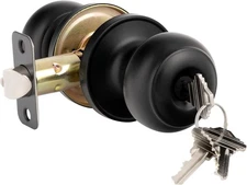 HOSOM Door Knob with Lock and Key, Keyed Entry Door Knob, Exterior and Interior 