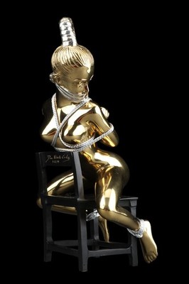 Sculpture Bronze FINE ARTS – Figure Féminine Bondage Girl LUCY – Érotique Art Déco