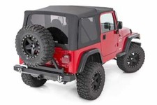 Rough Country Replacement Soft Top Black 97-06 Tj For Wrangler Half Steel Doors