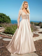 Casablanca Wedding Dress 2358- Ivory/Nude - Size 14- New