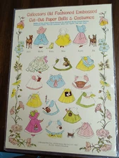 VTG Merrimack Old Fashioned Embossed Cut out Dolls & Costumes-Uncut