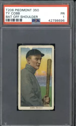 1909 T206 Ty Cobb Bat Off Shoulder - PSA 1 (Piedmont)