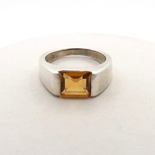 Sterling Silver Natural Citrine Ring November Birthstone