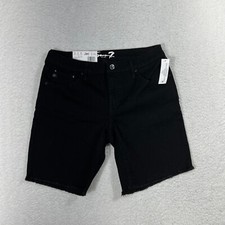 New Seven7 Mid-Rise Fray Hem Relaxed Bermuda Shorts Women Size 4 W29.5" 