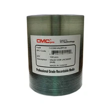 100 CMC Pro (TY Technology) 52X Silver Thermal Lacquer Printable Value CD-R Disc