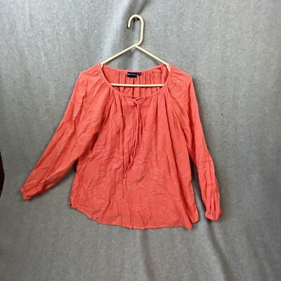 Northcrest Shirt Woman s 1X Coral Eyelet 