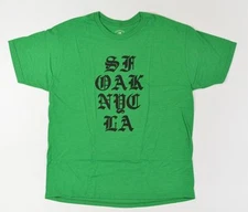 Fourstar CITY STACK Mens Short Sleeve T-Shirt Size Large Heather Kelly Green NEW