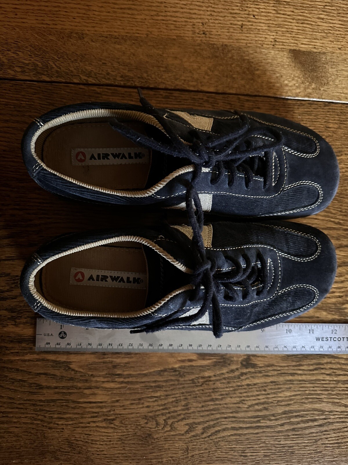 90s 1990s Airwalk Shoes Vintage Corduroy Navy Skater … Gem