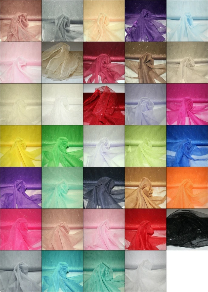 Tüll Stoff Glitzer Tütü Meterware 150 cm breit  schimmern Dekostoff Basteln - Bild 2 von 3