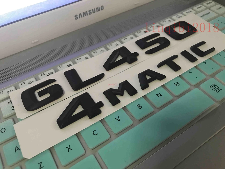 Pegatina insignia emblema maletero letras negro mate "GL450 +4 MATIC" para Mercedes Benz Foto 3 de 4