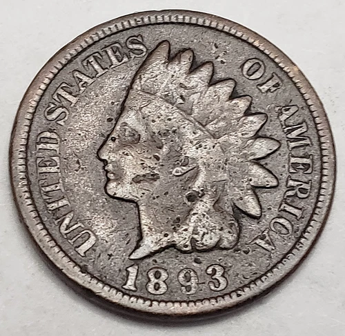 1893 P Indian Head Cent Penny  *VG DETAILS - VERY GOOD DETAILS*  *FREE SHIPPING*