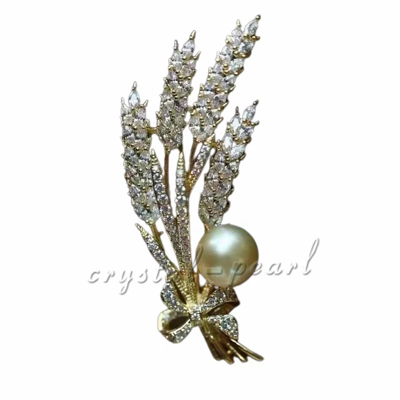 precioso broche de perlas doradas mar sur 925s Foto 3 de 3