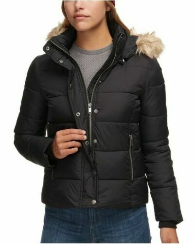 Stoic Cropped Faux Fur Hooded Puffer Jacket - Women's Black, M