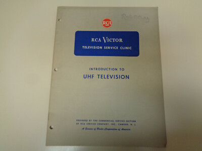 RCA Introduction to UHF Television 1952 Early B&W TV Antennae Vintage