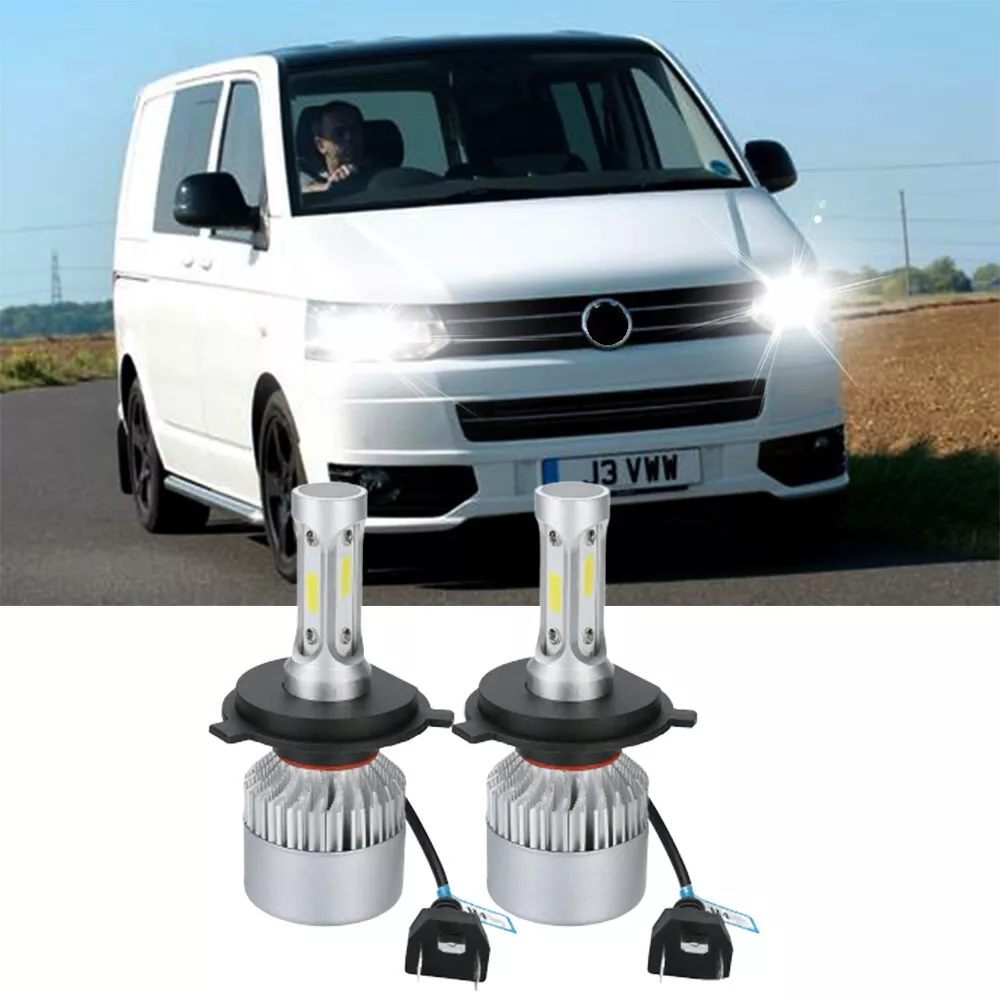 FOR VW T5.1 & T6 Led Bulb 2x H4 6500K Headlight Bulbs Super White