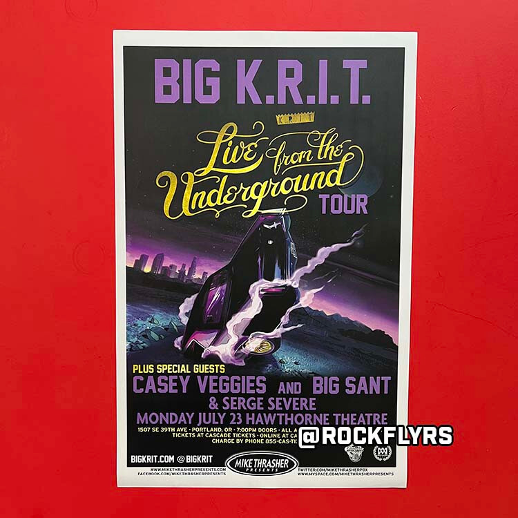 BIG K.R.I.T. 2012 Concert Promo 11x17 Street Poster. 