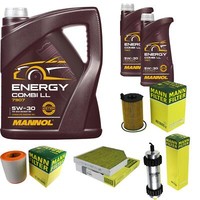 MANN-FILTER Inspektionspaket Mannol 7L Energy Combi Ll 5W-30 FüR Audi A6 Avant