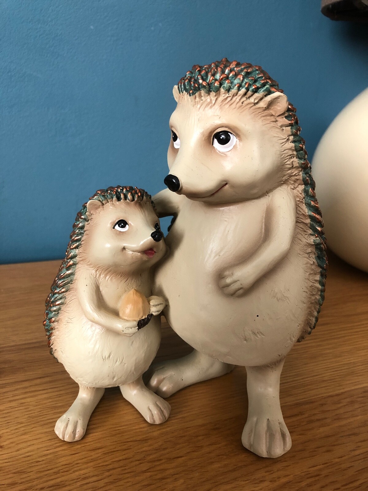 Hedgehog & Child Garden Ornament Wildlife Sculpture Nature Statue Figurine 19cm