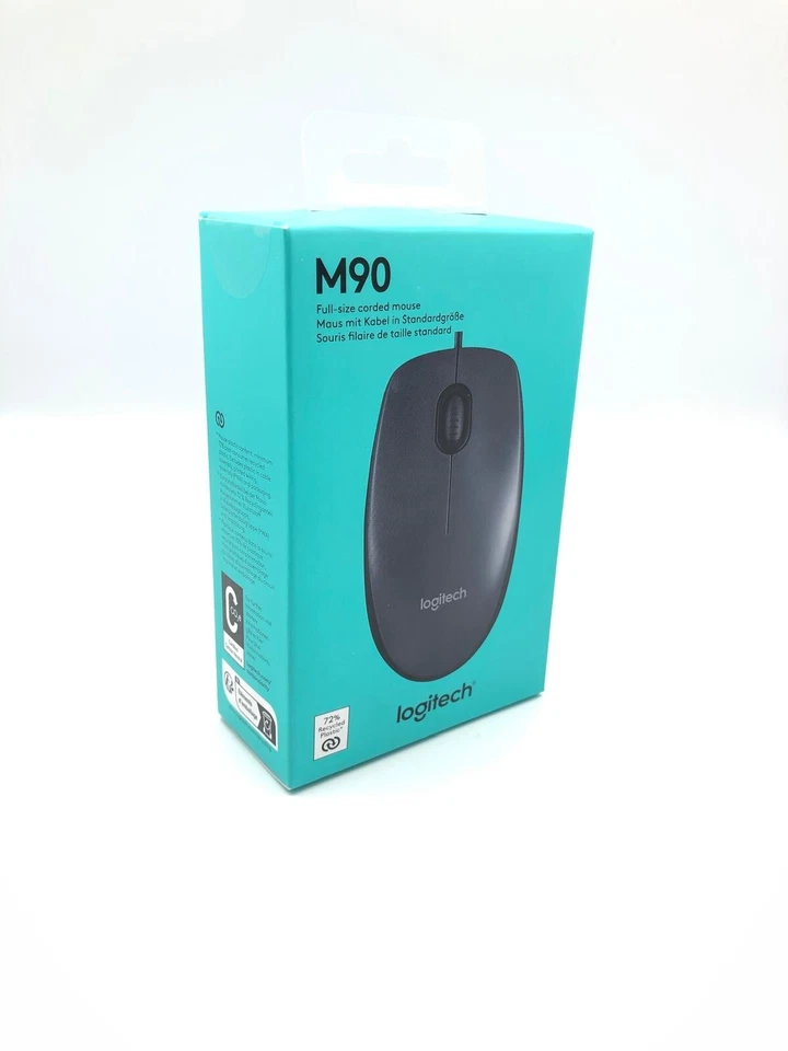 Logitech M90 Wired USB Optical Mouse For Pc Laptop Computer Scroll Wheel Mice UK - Image 4 of 4