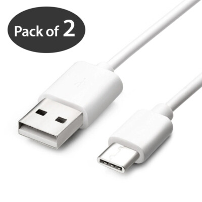 2-Pack USB-C Type C Fast Charging Cable Samsung Galaxy S24 S23 S22 S21 S20 S10+