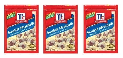 McCormick Swedish Meatballs Seasoning Mix 3 Packet Pack 52100157337