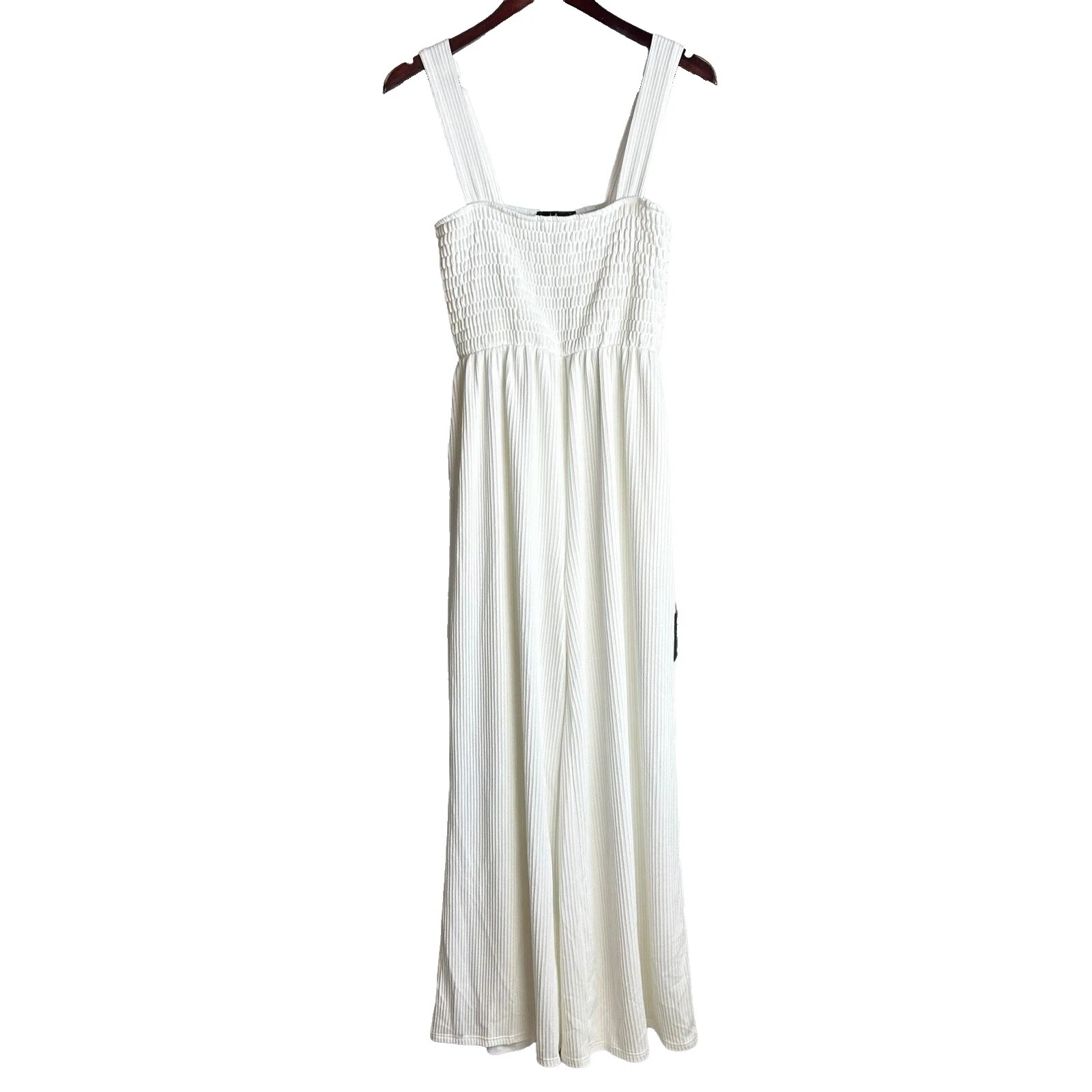 Poliéster blanco sólido Enterizos y Rompers for Women