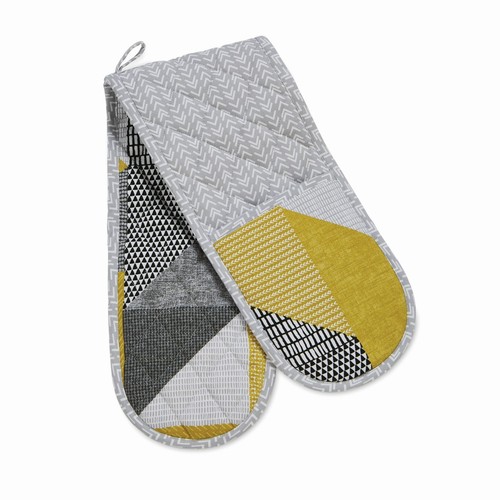 Catherine Lansfield Larsson Geo Kitchen Table Cloth Apron Towels Placemats Ochre - Picture 35 of 55
