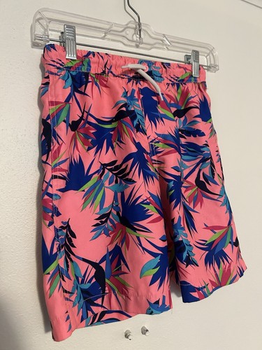 Lands End Boys 8 Swim Shorts Trunks shorts pink dinosaurs surf swimsuit - Picture 2 of 6