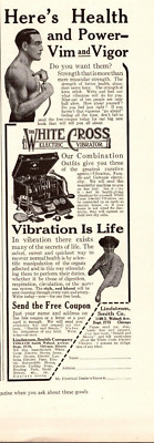 1918 Print Ad White Cross Electric Vibrator Lindstrom Smith Chicago IL Power Vim