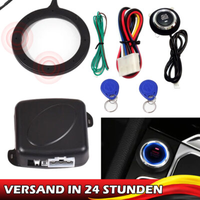 Auto Keyless Entry Engine Start Alarm System Zündschalter Schalter 12V DE