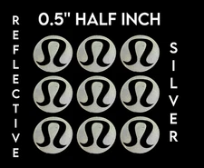 9 Pack  REFLECTIVE SILVER Lululemon 1/2'' Iron On Vinyl Heat Transfer HTV UwU