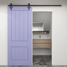 Heavy Duty Sturdy Sliding Barn Door Hardware Kit 4-12FT Track For Single/Double