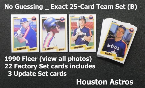 HOUSTON ASTROS 1990 Fleer 25 Card Team Set with Updates _ Exact Set (B) - 第 1/5 張圖片