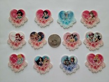 12 Pcs Lot princess Flatback Resin Cabochon Hair Bow Centers.