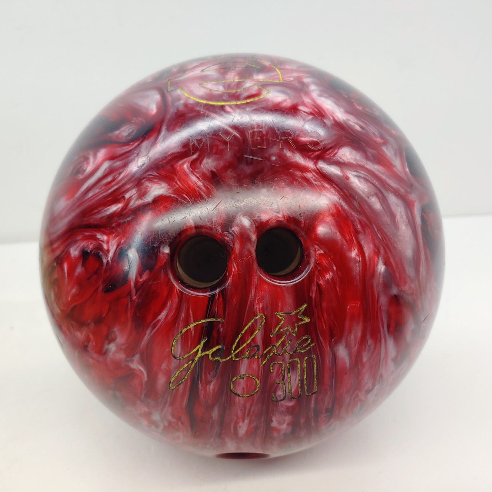 Vintage Ebonite Galaxie 300 Bowling Ball 12.4 lbs Red White Marbled "Myers" eBay