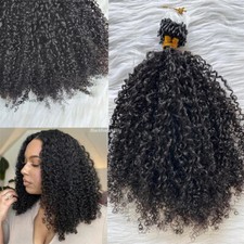 Kinky Curly Micro Loop Ring Beads Human Hair extension Microlink Hair 100Strands