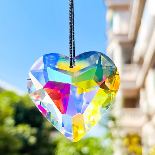 Suncatcher Heart Pendant Rainbow Crystal Window Hanging Prism Decoration Gifts - Bild 2 von 4