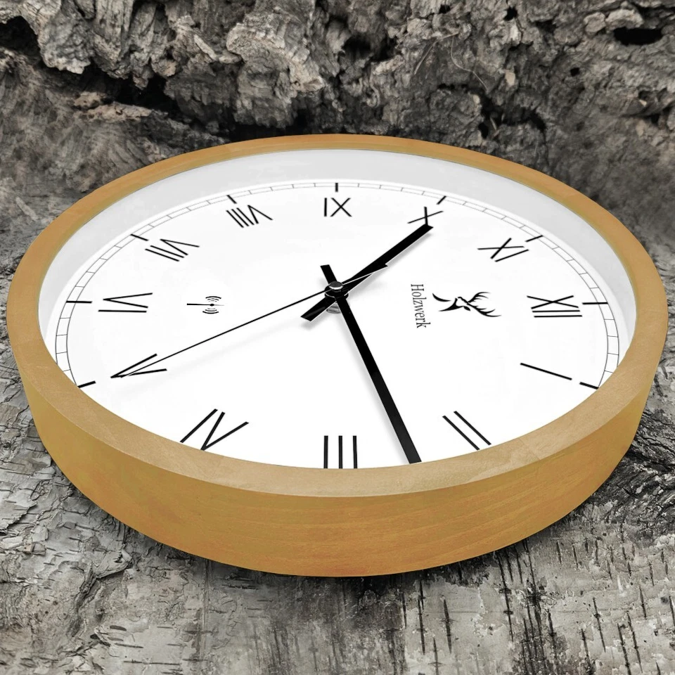 Holzwerk FREIBURG (FUNK) Holz Wanduhr, moderne 25 cm Designer Funkwanduhr - Bild 3 von 4