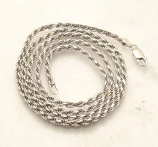 3mm Tarnish-Free Diamond Cut Rope Chain Necklace Real Solid 925 Sterling Silver