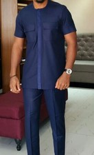 dashiki mens wear africans men clothing kaftan men shirt and down, blue