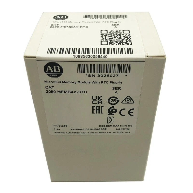 New Allen Bradley 2080-MEMBAK-RTC In Stock Memory Plug In Module 2080MEMBAKRTC - Image 2 of 2